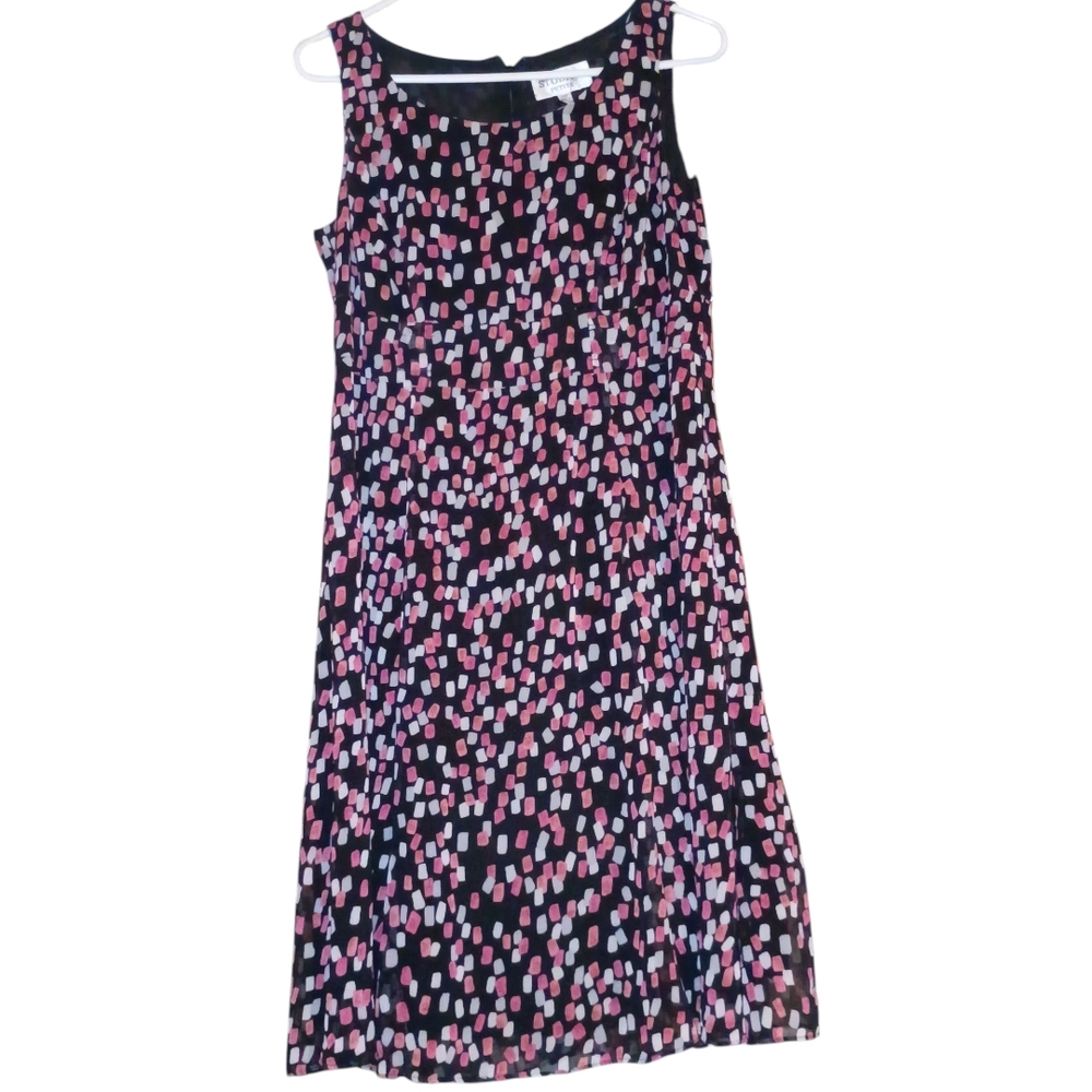 🦋Studio I Petite Lined ElegantDress Pink,White Confetti Accents 12P